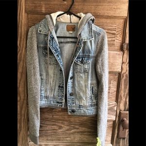 Denim sweat jacket